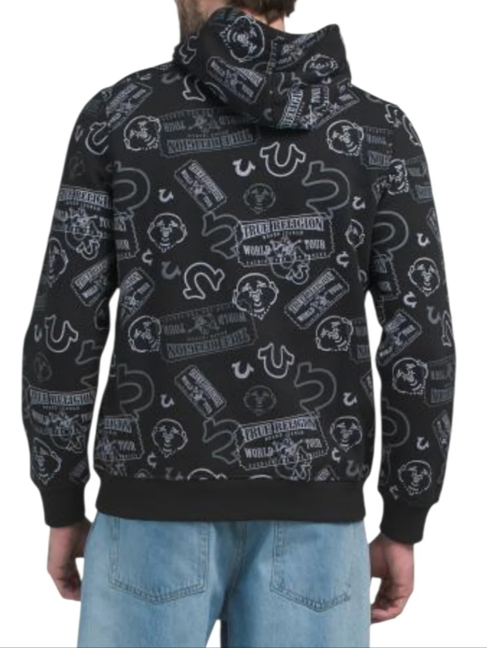 True Religion Buddha Ticket Hoodie L and XL Black World Tour Graphic NWT